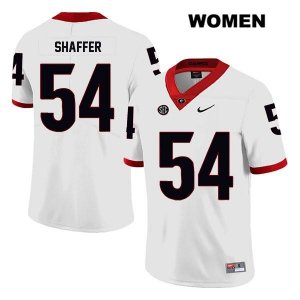 Women's Georgia Bulldogs NCAA #54 Justin Shaffer Nike Stitched White Legend Authentic College Football Jersey PNE5754VK